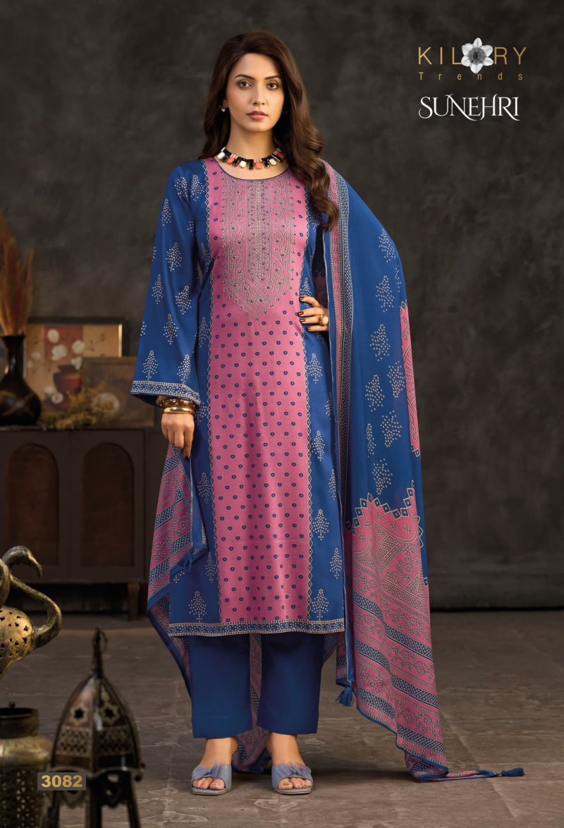 Sunehri By Kilory Gajji Silk Printed Handwork Dress Materials